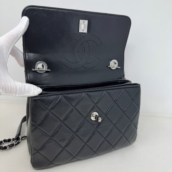 Chanel Small Trendy CC Dual Handle Flap Bag Black - Picture 5 of 11